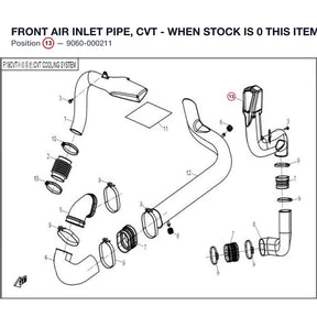 FRONT AIR INLET PIPE, CVT - WHEN STOCK IS 0 THIS ITEM IS NO LONGER AVAILABLE product image