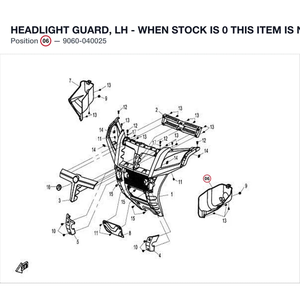 HEADLIGHT GUARD, LH - WHEN STOCK IS 0 THIS ITEM IS NO LONGER AVAILABLE product image