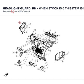 HEADLIGHT GUARD, RH - WHEN STOCK IS 0 THIS ITEM IS NO LONGER AVAILABLE product image