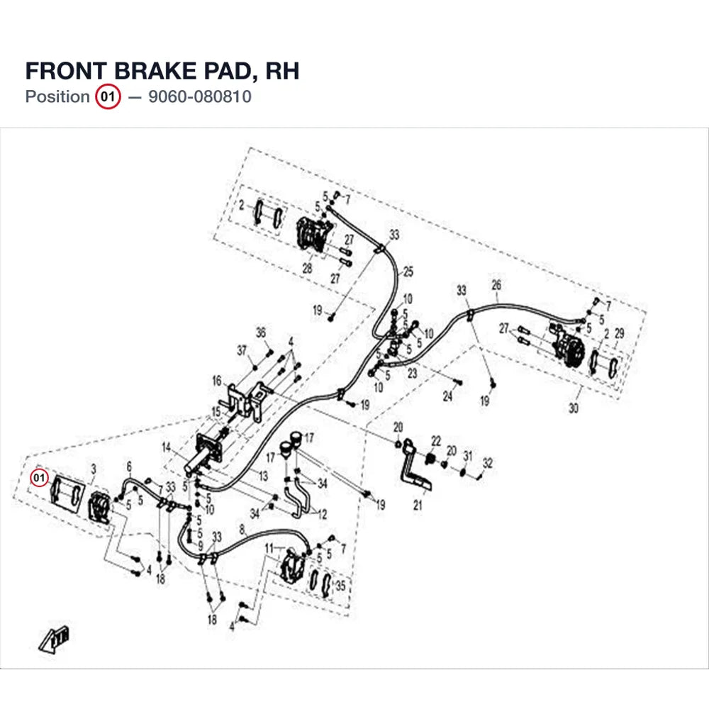 FRONT BRAKE PAD, RH product image