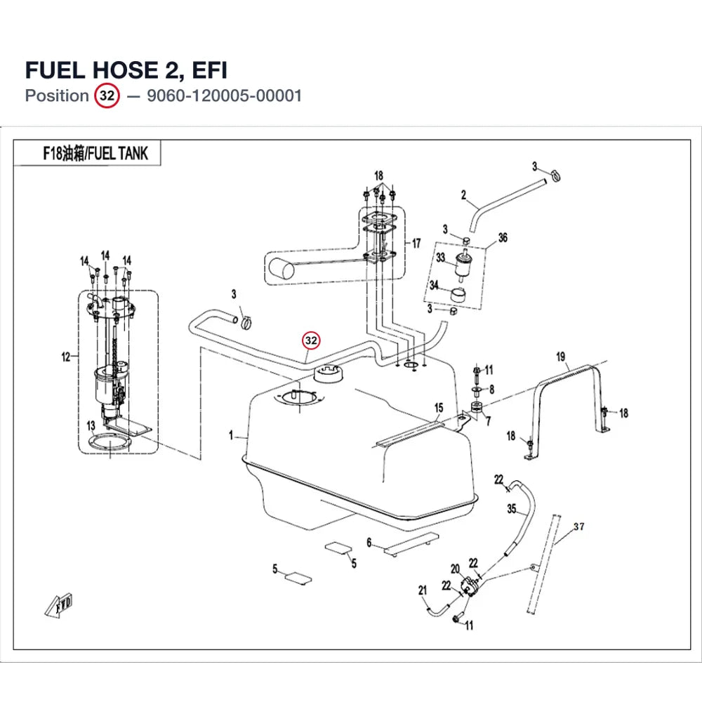 FUEL HOSE 2, EFI product image
