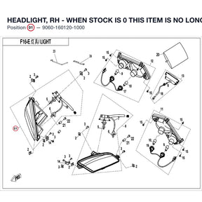 HEADLIGHT, RH - WHEN STOCK IS 0 THIS ITEM IS NO LONGER AVAILABLE product image