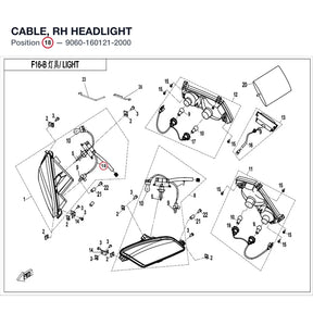 CABLE, RH HEADLIGHT product image