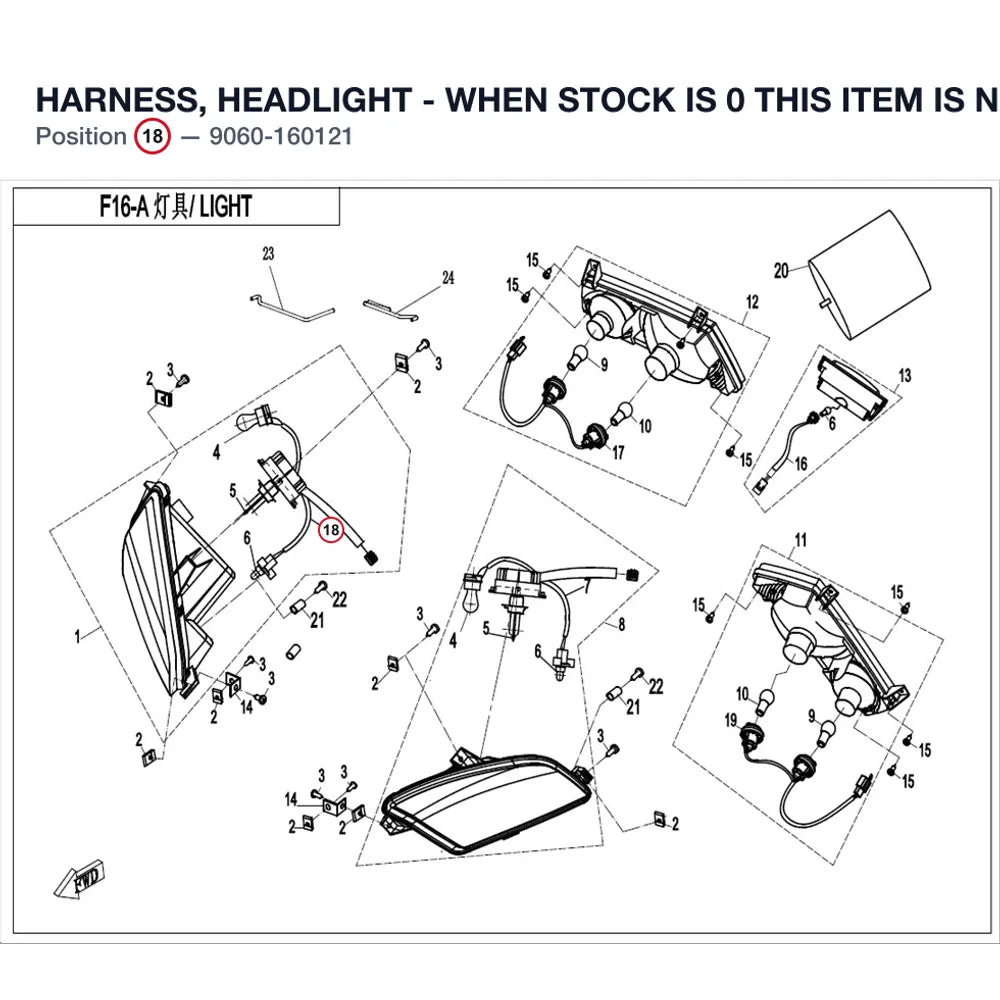 HARNESS, HEADLIGHT - WHEN STOCK IS 0 THIS ITEM IS NO LONGER AVAILABLE product image