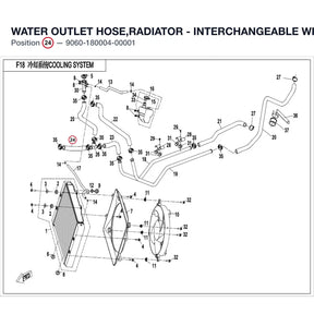 WATER OUTLET HOSE,RADIATOR - INTERCHANGEABLE WITH  9060-180004 product image
