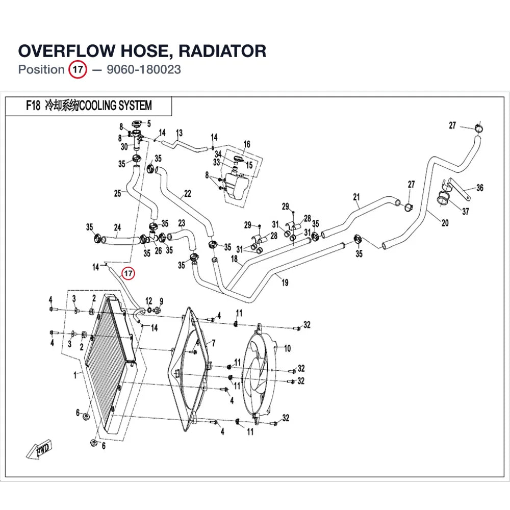 OVERFLOW HOSE, RADIATOR product image