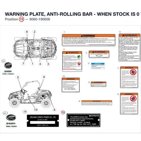 WARNING PLATE, ANTI-ROLLING BAR - WHEN STOCK IS 0 THIS ITEM IS NO LONGER AVAILABLE product image