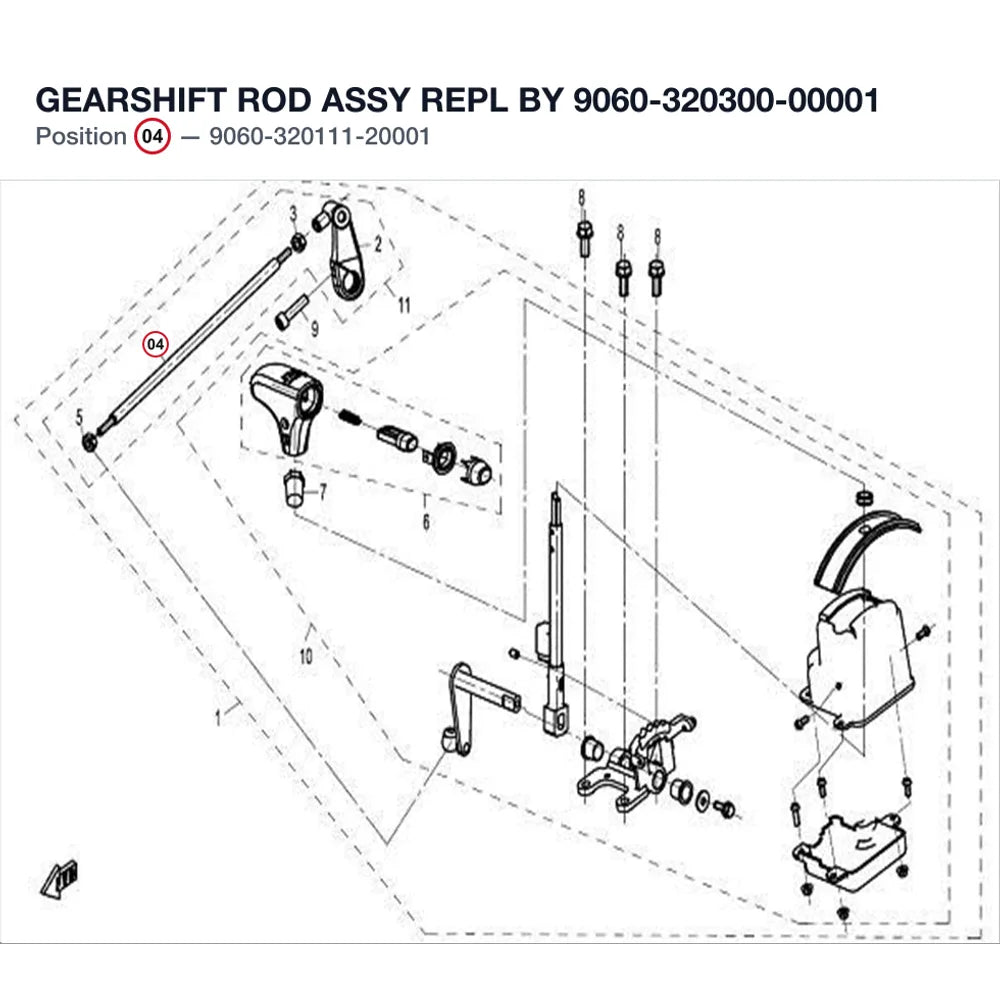 GEARSHIFT ROD ASSY REPL BY 9060-320300-00001 product image