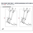 FIVE-POINT SEAT BELT - INTERCHANGEABLE WITH  9060-342000 product image