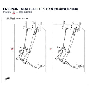 FIVE-POINT SEAT BELT REPL BY 9060-342000-10000 product image