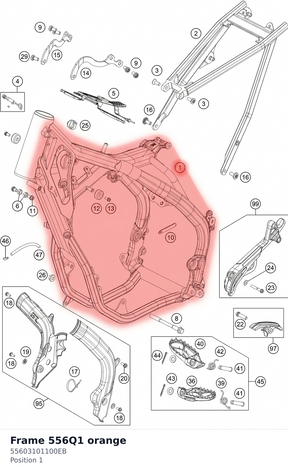 Diagram preview: Frame  556Q1  orange (55603101100EB)