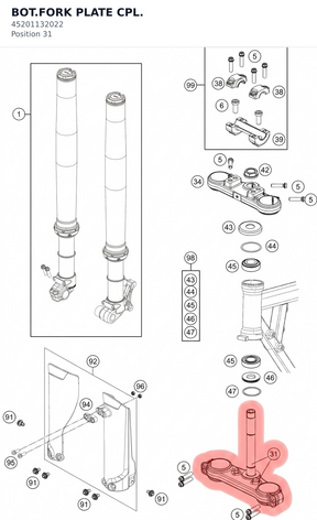 Diagram preview: BOT.FORK PLATE CPL. (45201132022)
