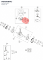 Diagram preview: PISTON BOLT (90630033000)