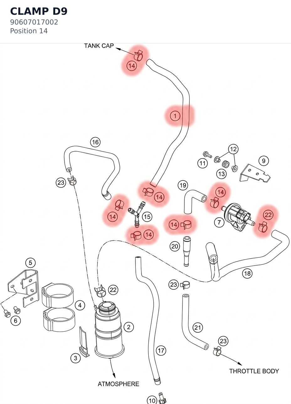 Diagram preview: CLAMP D9 (90607017002)