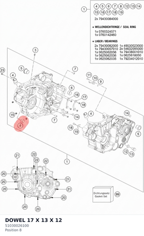 Diagram preview: DOWEL 17 X 13 X 12 (51030026100)