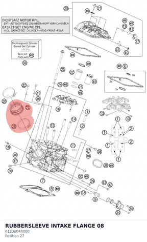Diagram preview: RUBBERSLEEVE INTAKE FLANGE  08 (61236044000)