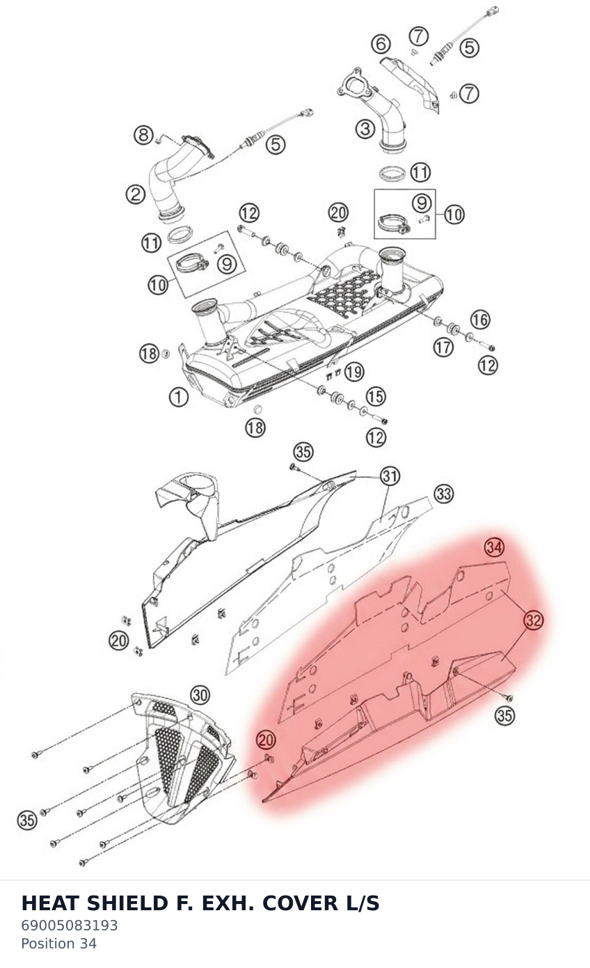Diagram preview: HEAT SHIELD F. EXH. COVER L/S (69005083193)