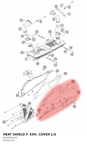 Diagram preview: HEAT SHIELD F. EXH. COVER L/S (69005083193)
