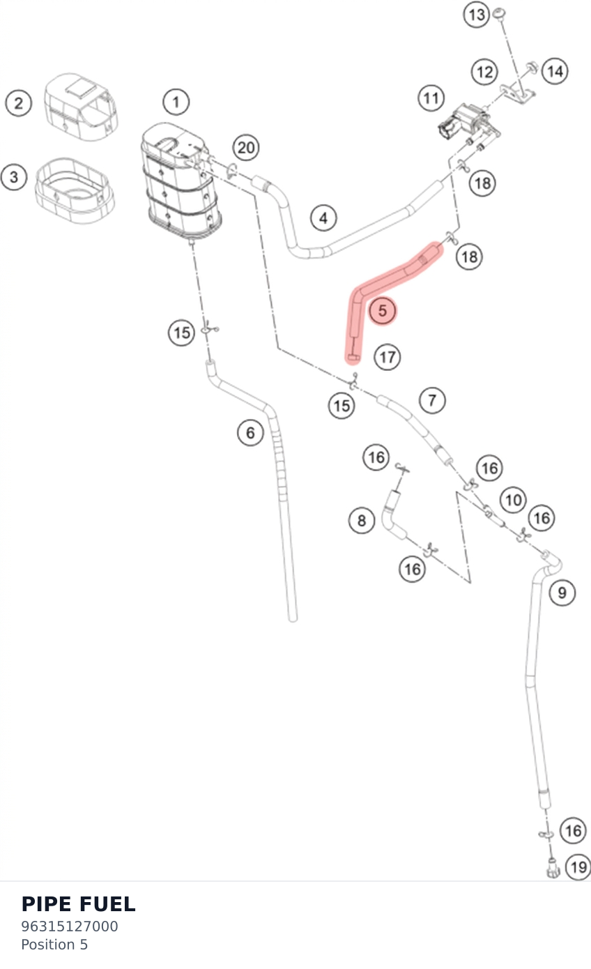 Diagram preview: PIPE FUEL (96315127000)