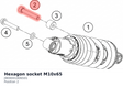 Diagram preview: Hexagon socket M10x65 (J900001006501)