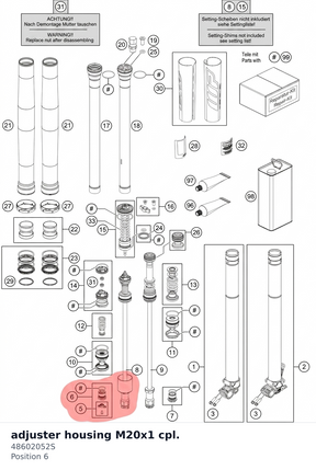 Diagram preview: adjuster housing M20x1 cpl. (48602052S)