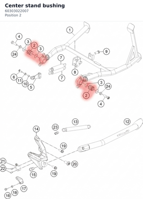 Diagram preview: Center stand bushing (60303022007)