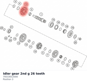 Diagram preview: Idler gear 2nd g 26 teeth (79333012000)
