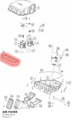 Diagram preview: AIR FILTER (61706015000)