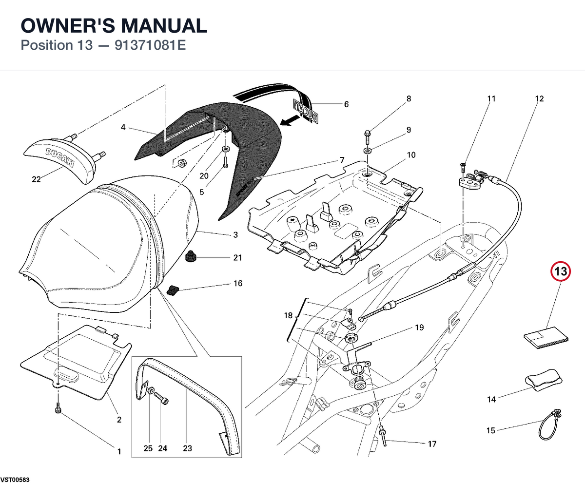 OWNER'S MANUAL 91371081E diagram position