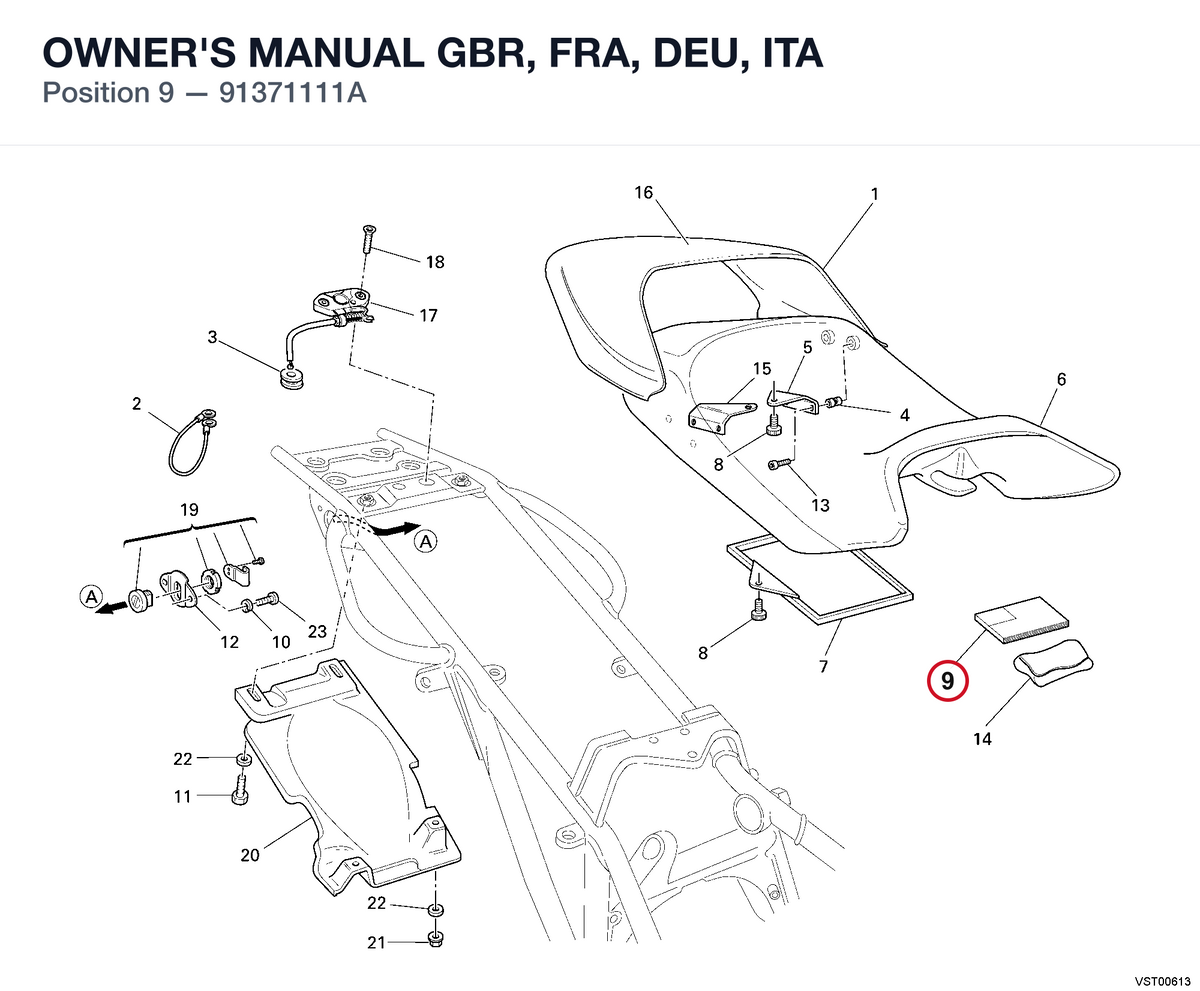OWNER'S MANUAL GBR, FRA, DEU, ITA 91371111A diagram position