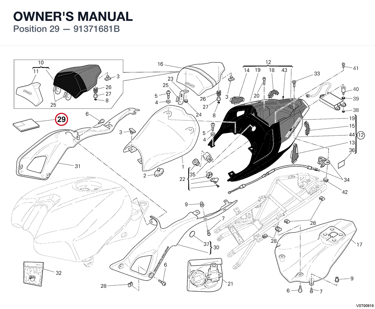 OWNER'S MANUAL 91371681B diagram position