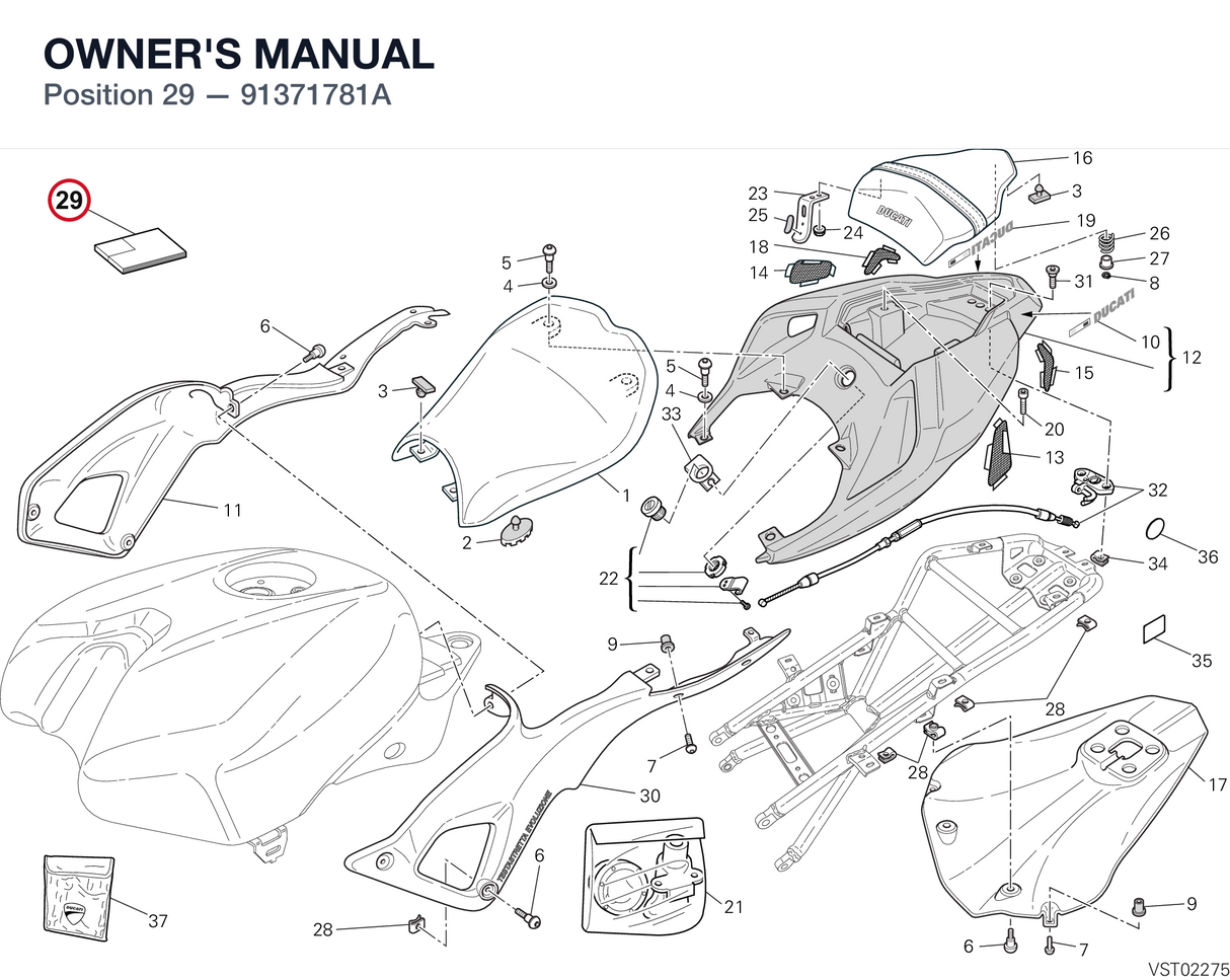 OWNER'S MANUAL 91371781A diagram position