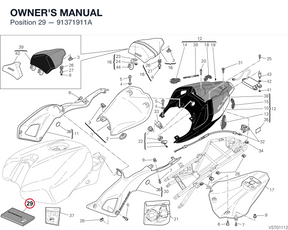 OWNER'S MANUAL 91371911A diagram position