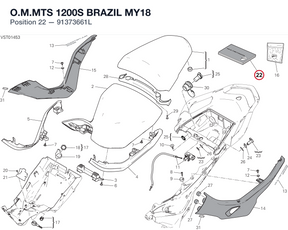 O.M.MTS 1200S BRAZIL MY18 91373661L diagram position