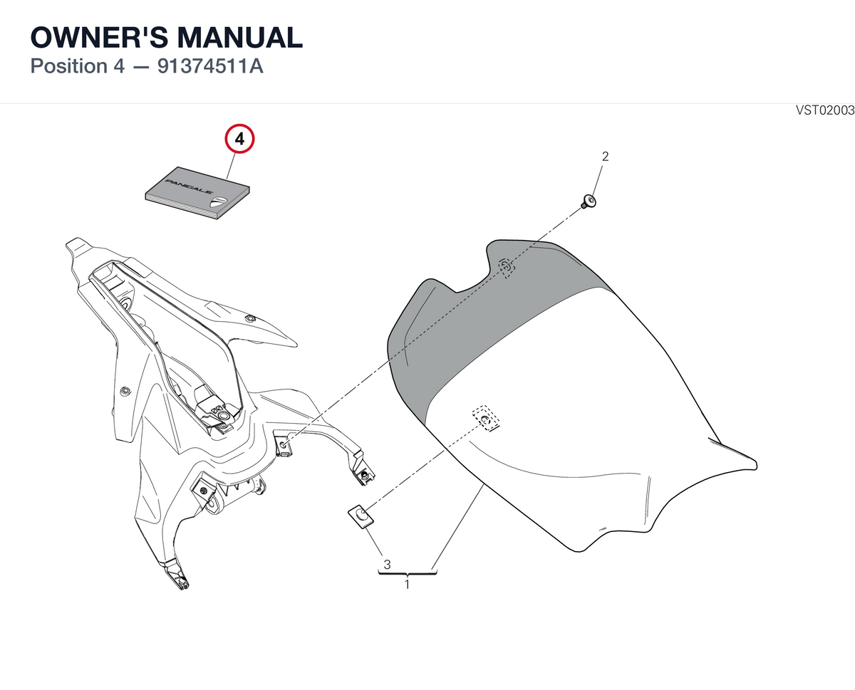 OWNER'S MANUAL 91374511A diagram position