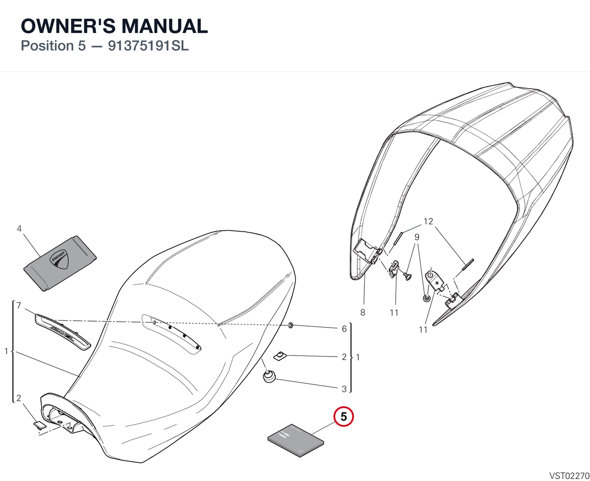 OWNER'S MANUAL 91375191SL diagram position