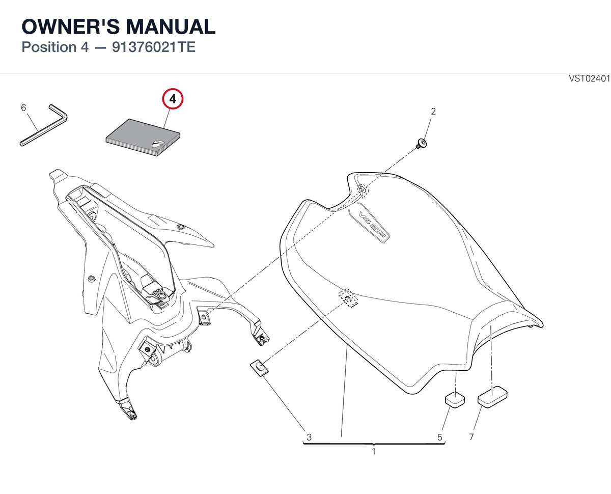 OWNER'S MANUAL 91376021TE diagram position