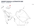 OWNER'S MANUAL ALTERNATOR SIDE 91376611ZH diagram position