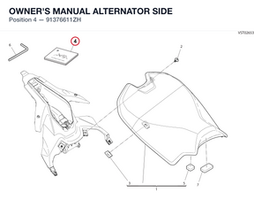 OWNER'S MANUAL ALTERNATOR SIDE 91376611ZH diagram position