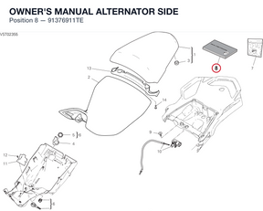 OWNER'S MANUAL ALTERNATOR SIDE 91376911TE diagram position
