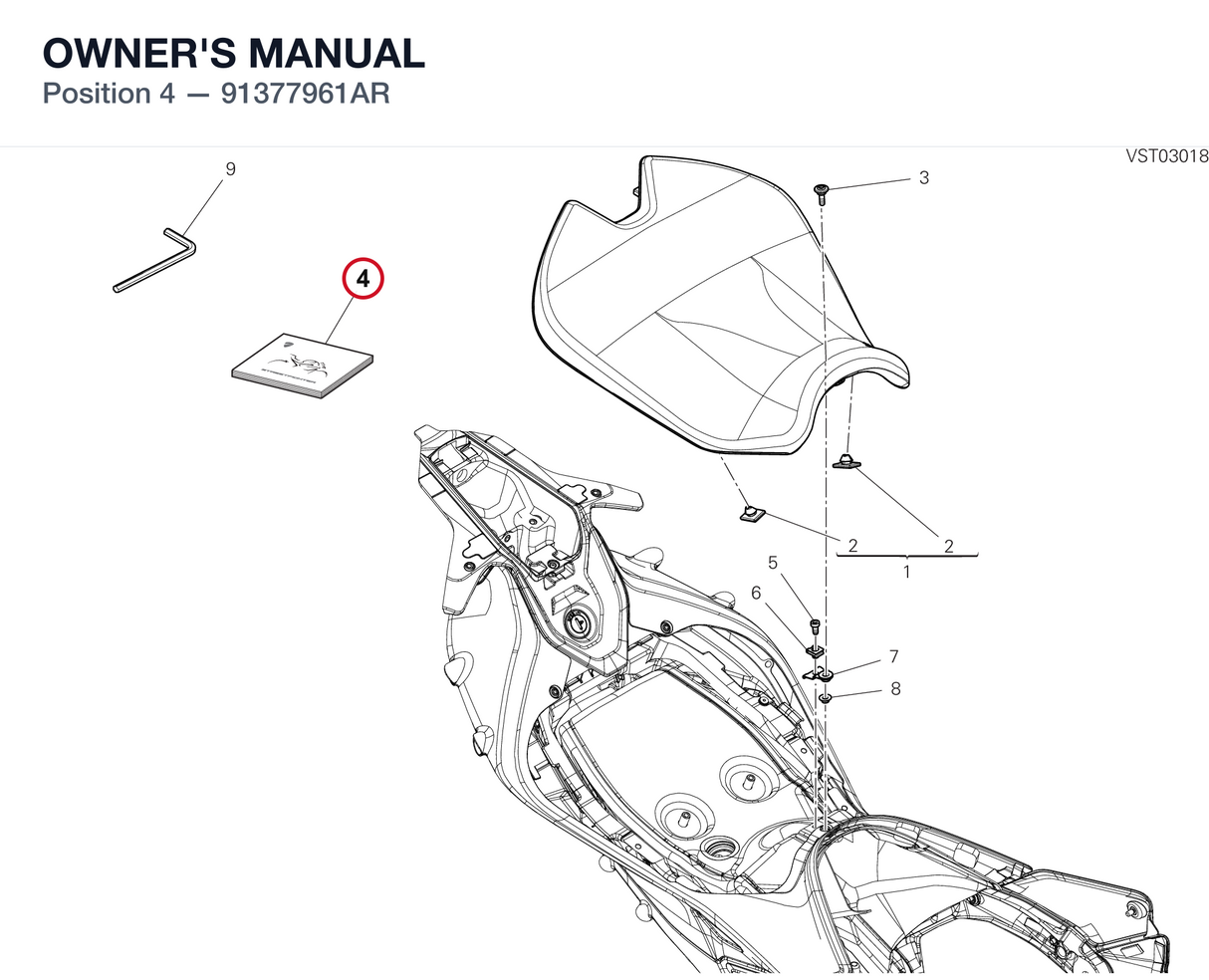 OWNER'S MANUAL 91377961AR diagram position