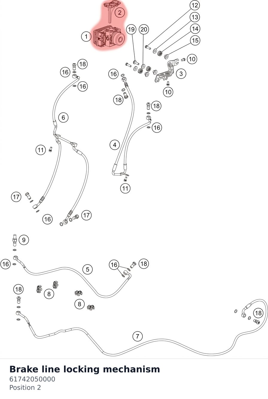 Diagram preview: Brake line locking mechanism (61742050000)
