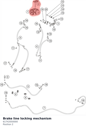 Diagram preview: Brake line locking mechanism (61742050000)