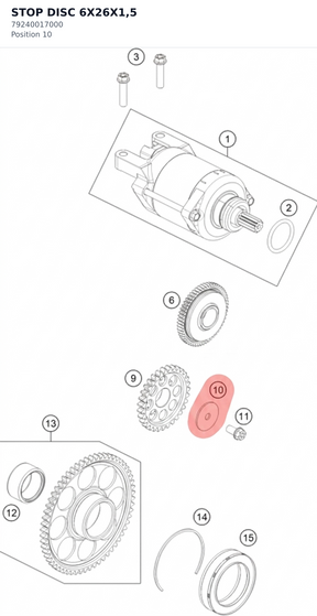 Diagram preview: STOP DISC 6X26X1,5 (79240017000)