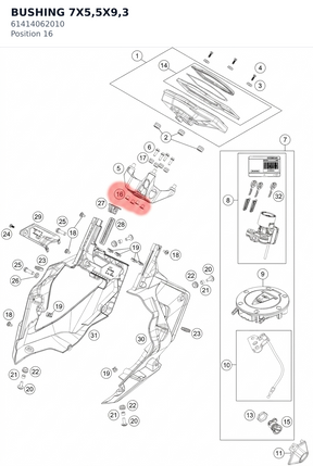 Diagram preview: BUSHING 7X5,5X9,3 (61414062010)