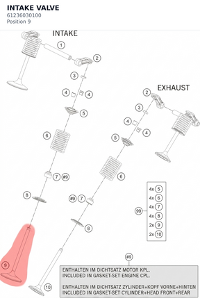 Diagram preview: INTAKE VALVE (61236030100)