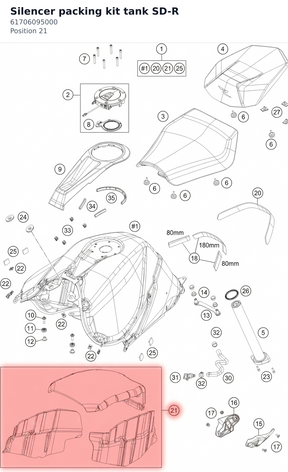 Diagram preview: Silencer packing kit tank SD-R (61706095000)