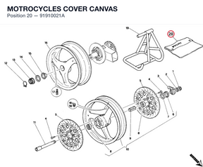 MOTROCYCLES COVER CANVAS 91910021A diagram position