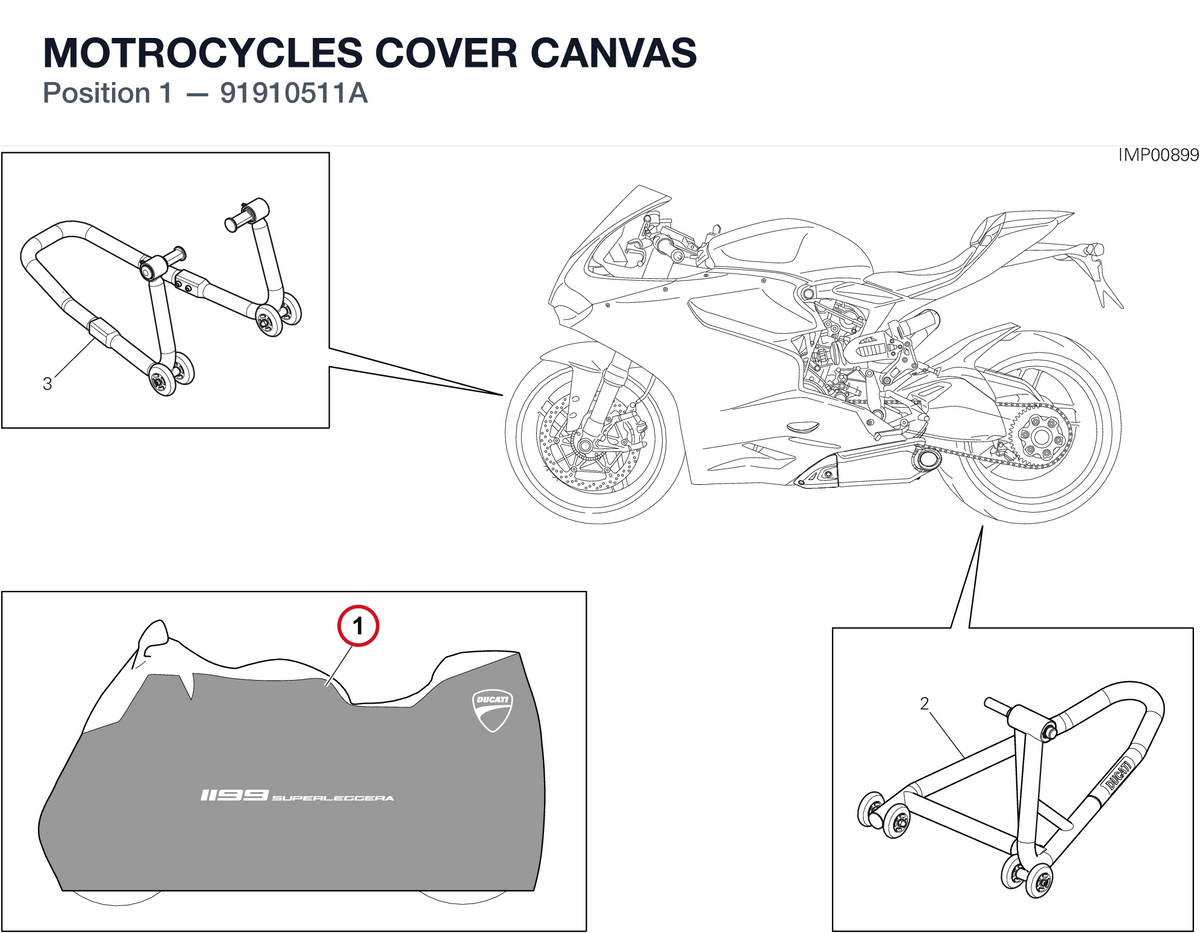 MOTROCYCLES COVER CANVAS 91910511A diagram position