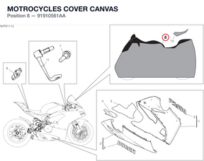 MOTROCYCLES COVER CANVAS 91910561AA diagram position